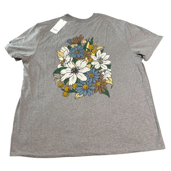 NWT Goodfellow & Co. Size XL Men Tee Shirt Floral Gray Crew Neck Causal Neutral - Picture 3 of 9